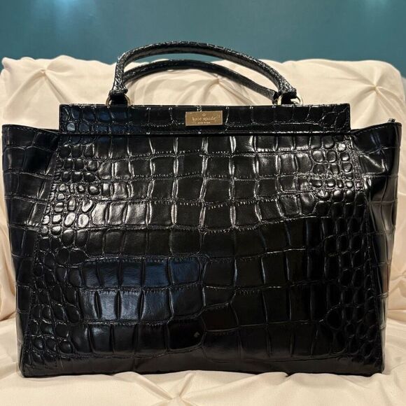 Kate Spade New York Kate Spade Ridgely Avenue Becky Embossed Satchel Handbag EUC - Picture 1 of 13